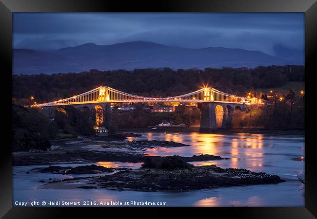 The Menai Suspension Bridge, Anglesey Framed Print by Heidi Stewart