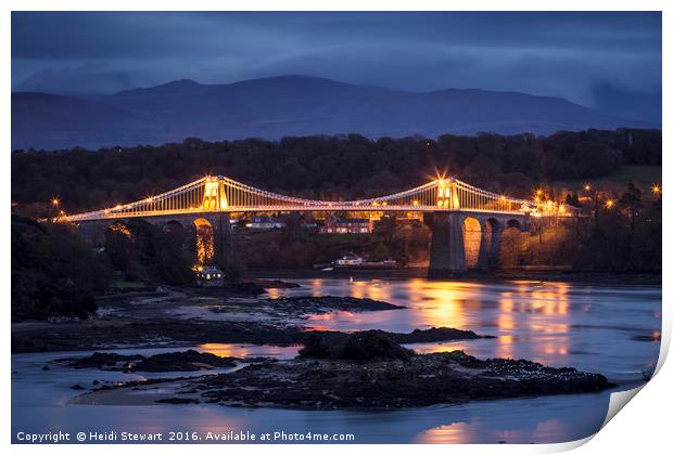 The Menai Suspension Bridge, Anglesey Print by Heidi Stewart