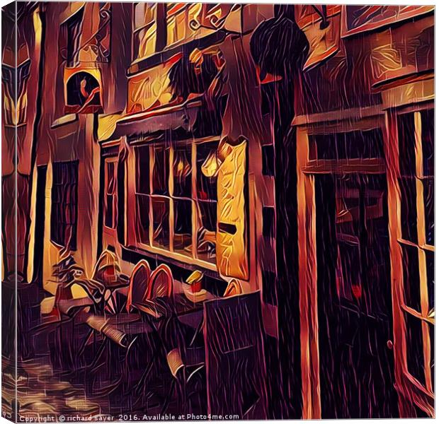 Cafe Rouge Canvas Print by richard sayer