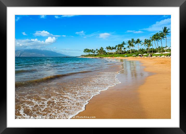 Beautiful and idyllic Napili Beach in Maui, Hawaii Framed Mounted Print by Jamie Pham