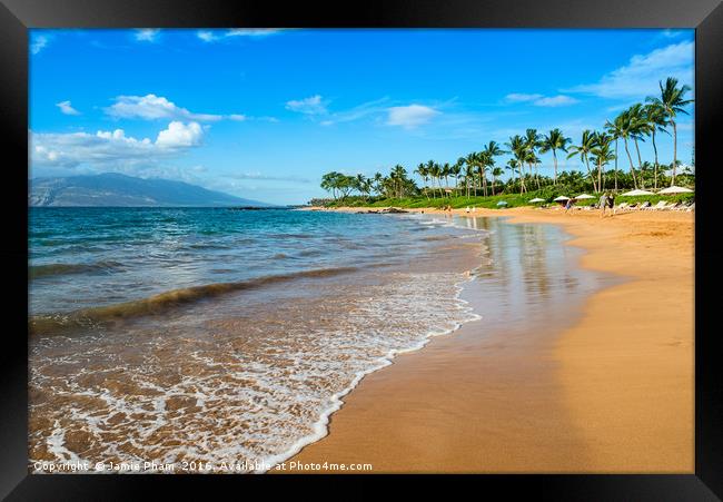 Beautiful and idyllic Napili Beach in Maui, Hawaii Framed Print by Jamie Pham