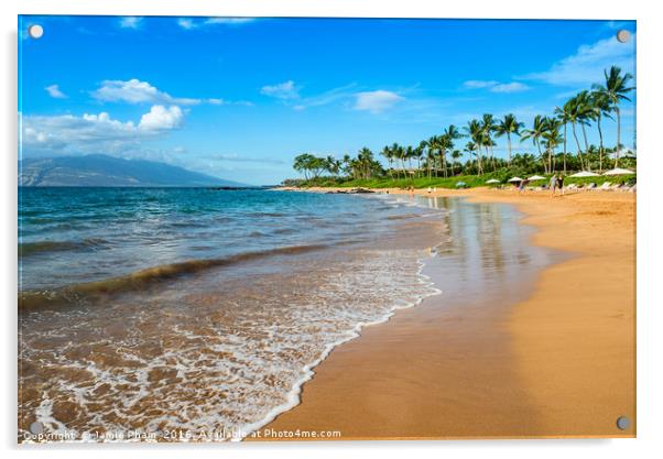 Beautiful and idyllic Napili Beach in Maui, Hawaii Acrylic by Jamie Pham