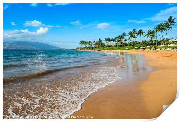 Beautiful and idyllic Napili Beach in Maui, Hawaii Print by Jamie Pham