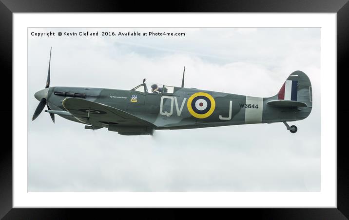 Spitfire Vb W3644 Framed Mounted Print by Kevin Clelland