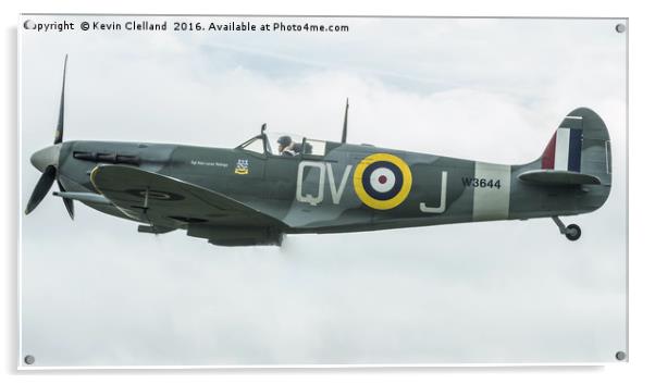 Spitfire Vb W3644 Acrylic by Kevin Clelland