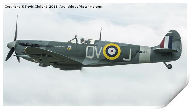 Spitfire Vb W3644 Print by Kevin Clelland