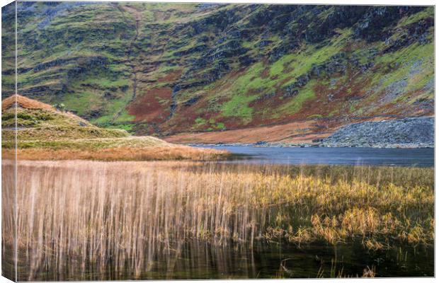 The Lake at Cwm Orthin North Wales  Canvas Print by Nick Jenkins