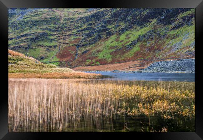 The Lake at Cwm Orthin North Wales  Framed Print by Nick Jenkins
