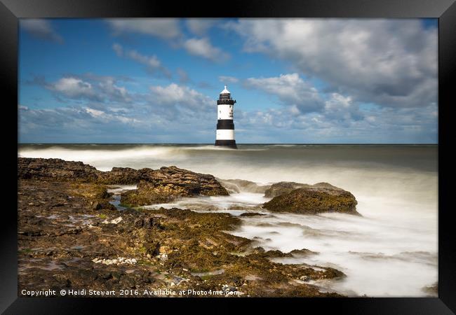 Trwyn Du Lighthouse at Penmon, Anglesey Framed Print by Heidi Stewart