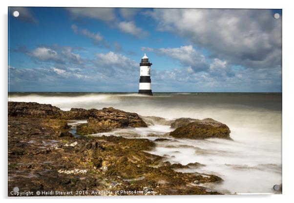 Trwyn Du Lighthouse at Penmon, Anglesey Acrylic by Heidi Stewart