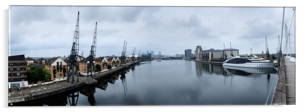 Royal Victoria Dock Panorama Acrylic by Tony Bates
