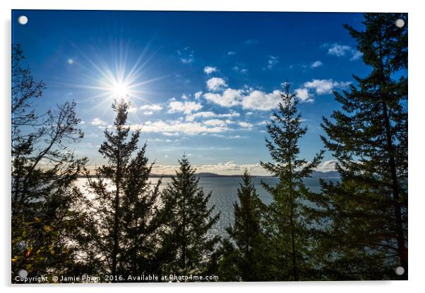 Beautiful Chuckanut Drive in Washington State. Acrylic by Jamie Pham