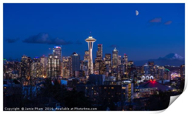 Seattle Skyline Print by Jamie Pham