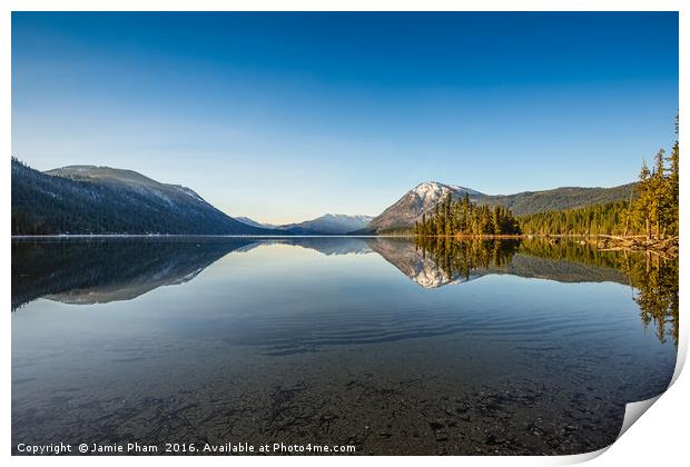 Lake Wenatchee in Washington State. Print by Jamie Pham