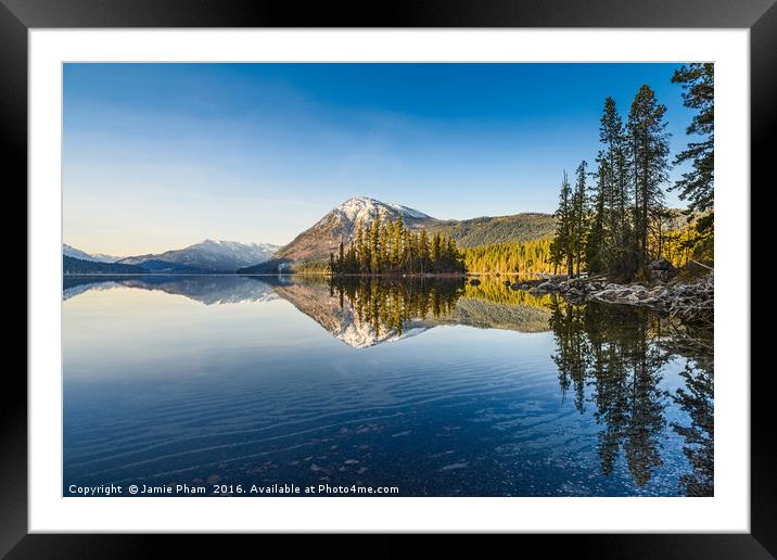 Lake Wenatchee in Washington State. Framed Mounted Print by Jamie Pham