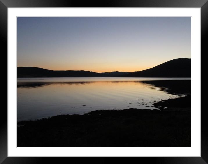 Loch Striven, Argyll: sunset Framed Mounted Print by William McCaffrey 