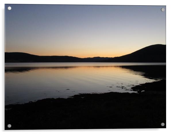 Loch Striven, Argyll: sunset Acrylic by William McCaffrey 