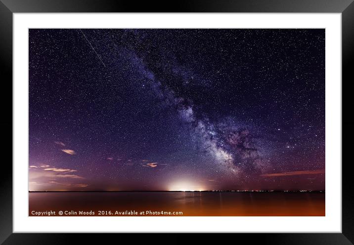 Milky Way over the Sea Framed Mounted Print by Colin Woods