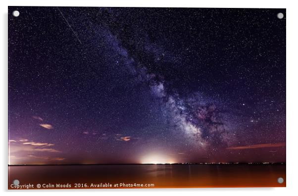 Milky Way over the Sea Acrylic by Colin Woods