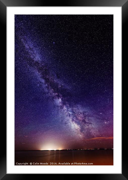 Milky Way over the Sea Framed Mounted Print by Colin Woods