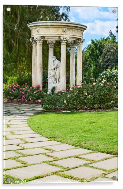 Temple of Love statue at the rose garden of the Hu Acrylic by Jamie Pham