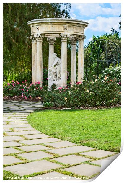Temple of Love statue at the rose garden of the Hu Print by Jamie Pham