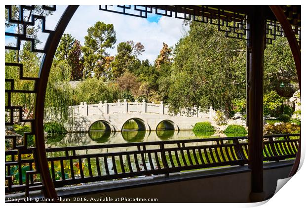 Beautiful Chinese Garden at the Huntington Library Print by Jamie Pham
