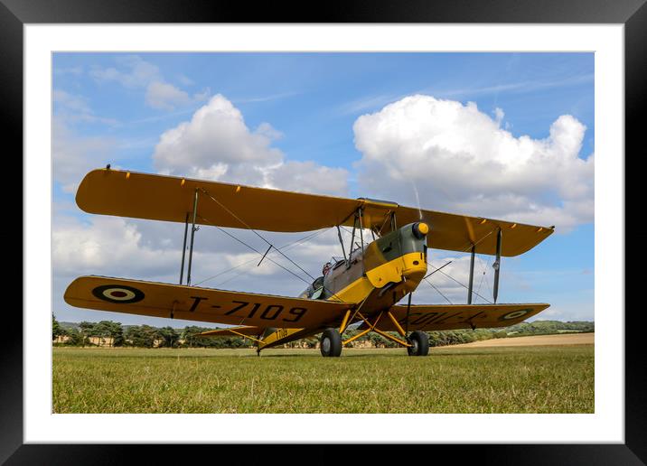 Tiger Moth at Chiltern Aeropark Framed Mounted Print by Oxon Images