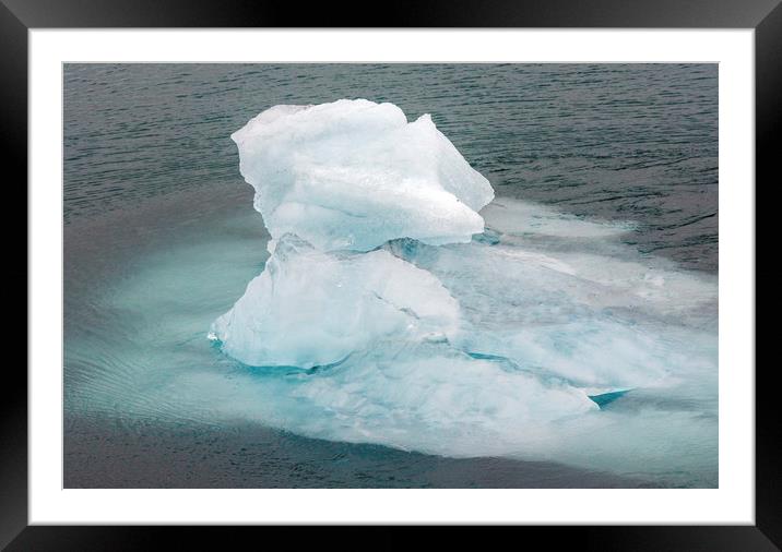 Ice on Jokulsarlon Iceland Framed Mounted Print by Nick Jenkins