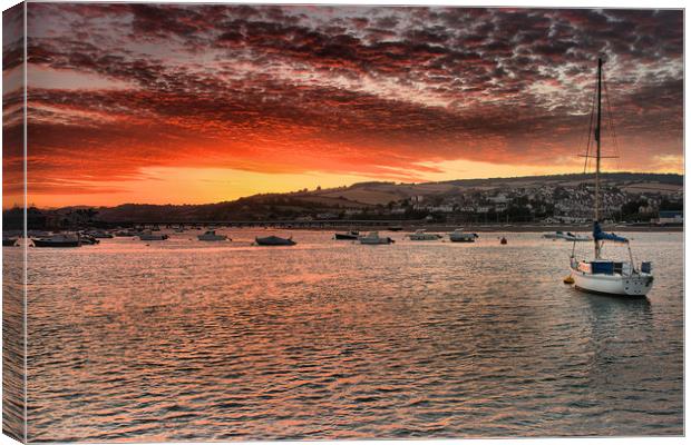 Teignmouth sunset 1                                Canvas Print by kevin wise