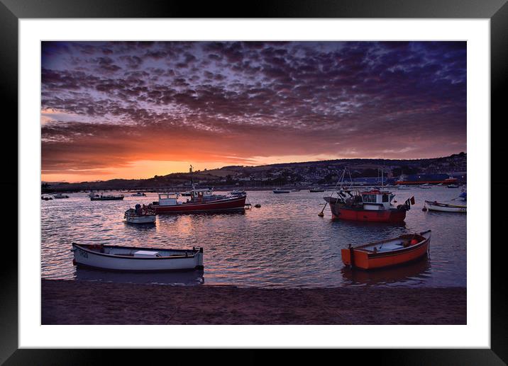Teignmouth sunset 2                                Framed Mounted Print by kevin wise