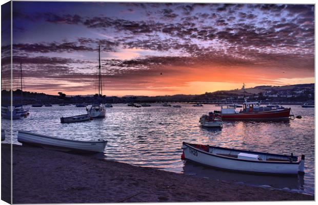 Teignmouth sunset 3                                Canvas Print by kevin wise