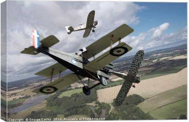 Aerial Dogfight Canvas Print by George Cairns