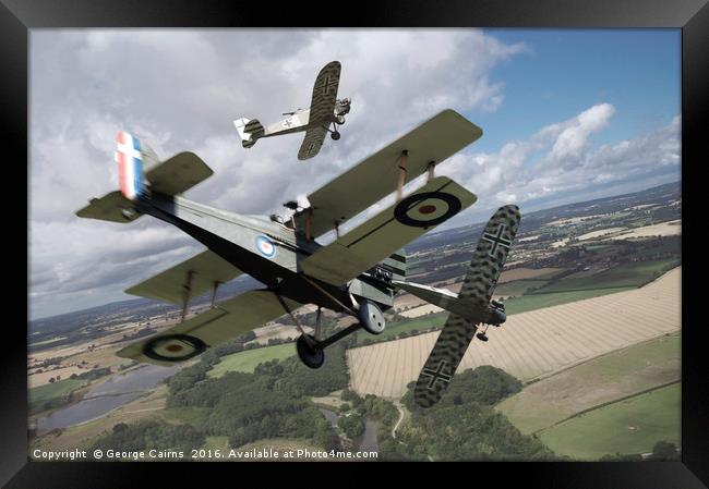 Aerial Dogfight Framed Print by George Cairns