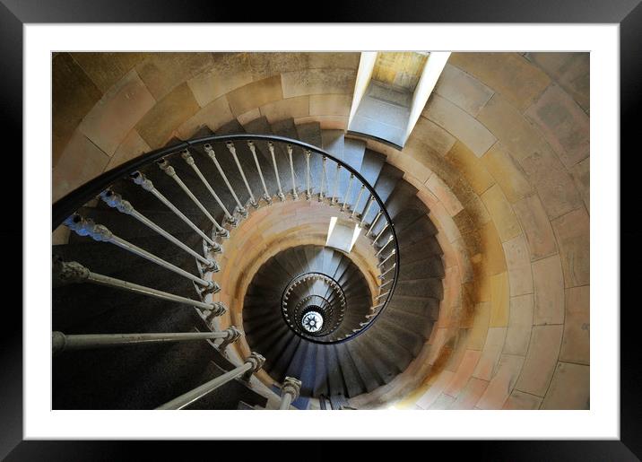Spiral Staircase in Lighthouse Phare des Baleines Framed Mounted Print by Arterra 