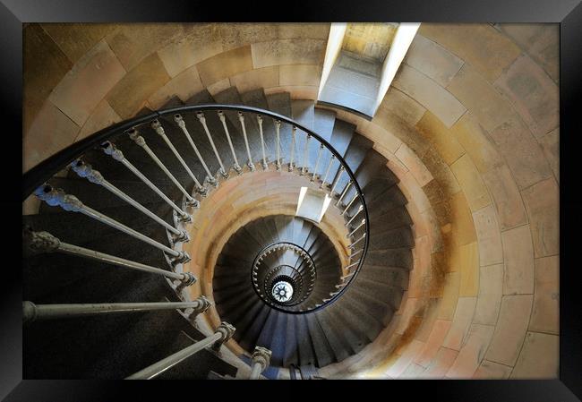 Spiral Staircase in Lighthouse Phare des Baleines Framed Print by Arterra 