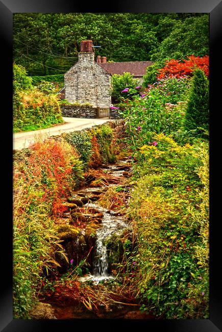 The Cottage By The Stream Framed Print by graham young