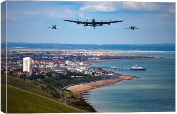 BBMF and Eastbourne air show Canvas Print by Oxon Images