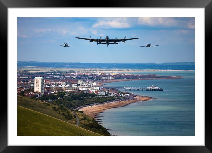 BBMF and Eastbourne air show Framed Mounted Print by Oxon Images