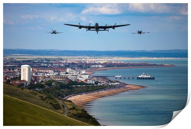BBMF and Eastbourne air show Print by Oxon Images