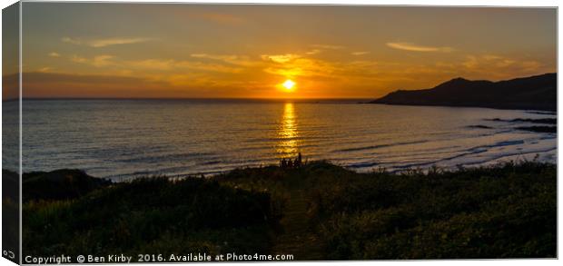 Woolacombe Sunset Canvas Print by Ben Kirby