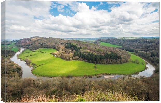 The River Wye from Yat Rock in Herefordshire Canvas Print by Nick Jenkins