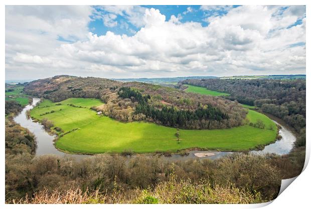 The River Wye from Yat Rock in Herefordshire Print by Nick Jenkins