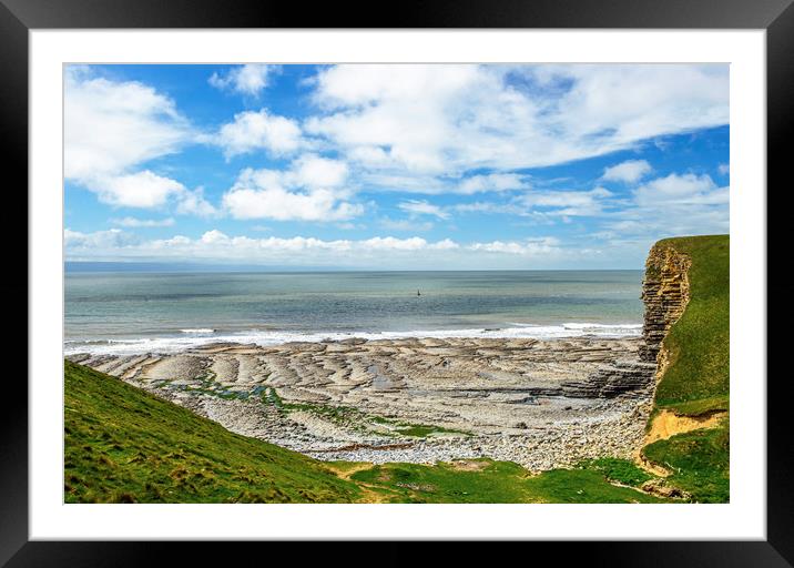 Beach at Nash Point on the Glamorgan Heritage Coas Framed Mounted Print by Nick Jenkins