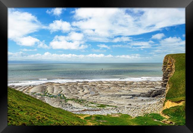 Beach at Nash Point on the Glamorgan Heritage Coas Framed Print by Nick Jenkins