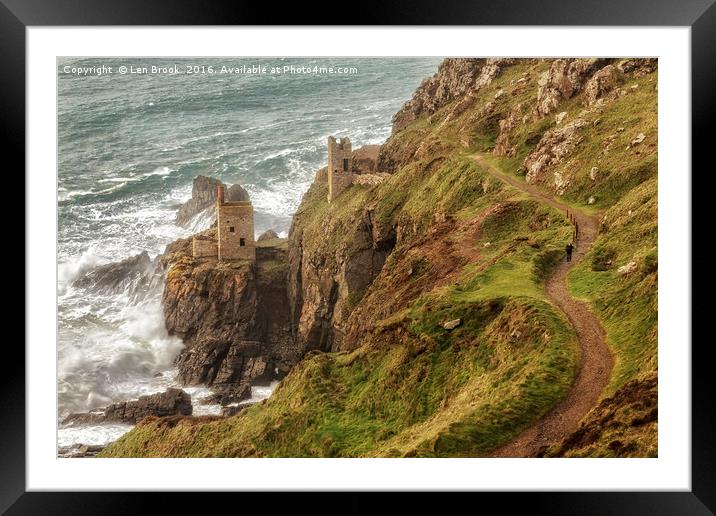 Botallack Mine, Cornwall Framed Mounted Print by Len Brook