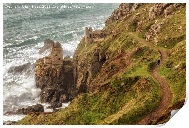 Botallack Mine, Cornwall Print by Len Brook