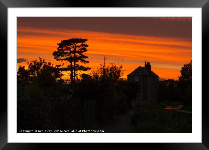 Sunset One The Stroud Water Canal Framed Mounted Print by Ben Kirby