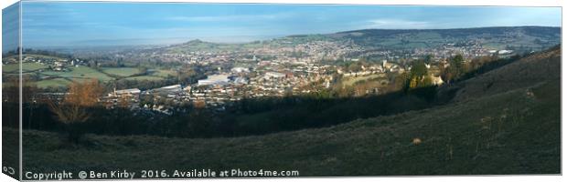 Stroud Town From Rodborough Common Canvas Print by Ben Kirby