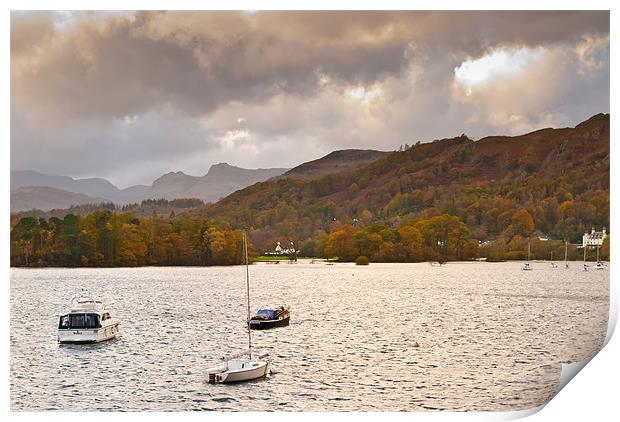 Stormy Skies over Lake Windermere Print by Jeni Harney